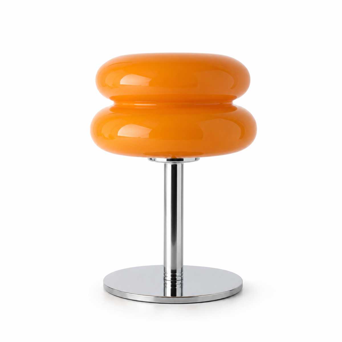 Lunaro Table Lamp Glass Egg Shade With Chrome Base