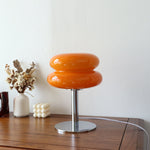 Lunaro Table Lamp Glass Egg Shade With Chrome Base