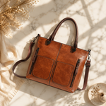 Cora Carry Office Tote Bag Leather Look Zip Top