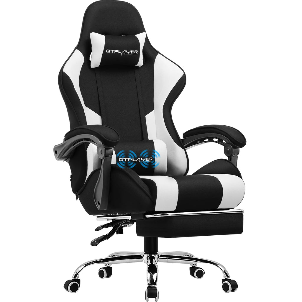 GTPLAYER Gaming Chair with Adjustable Footrest and Lumbar Support