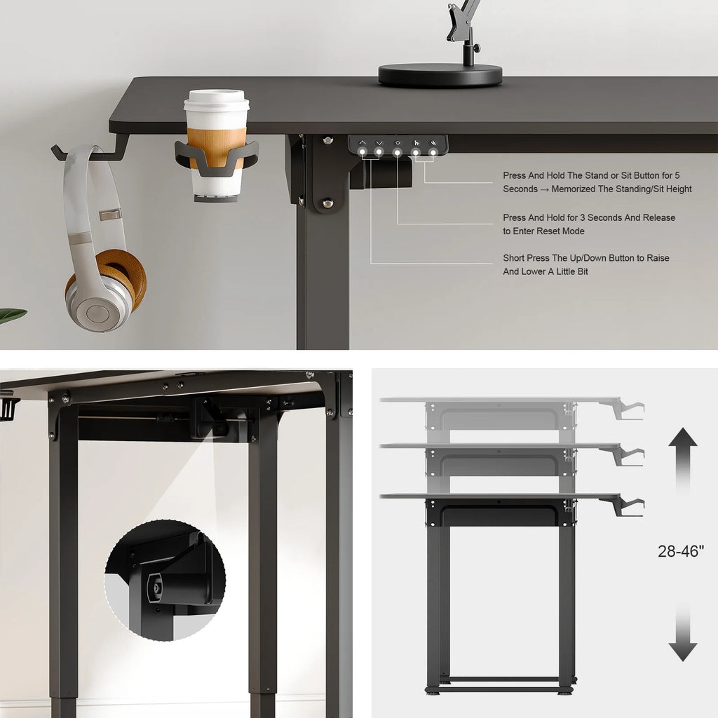 L Shaped Electric Standing Desk with Dual Motor Adjustment