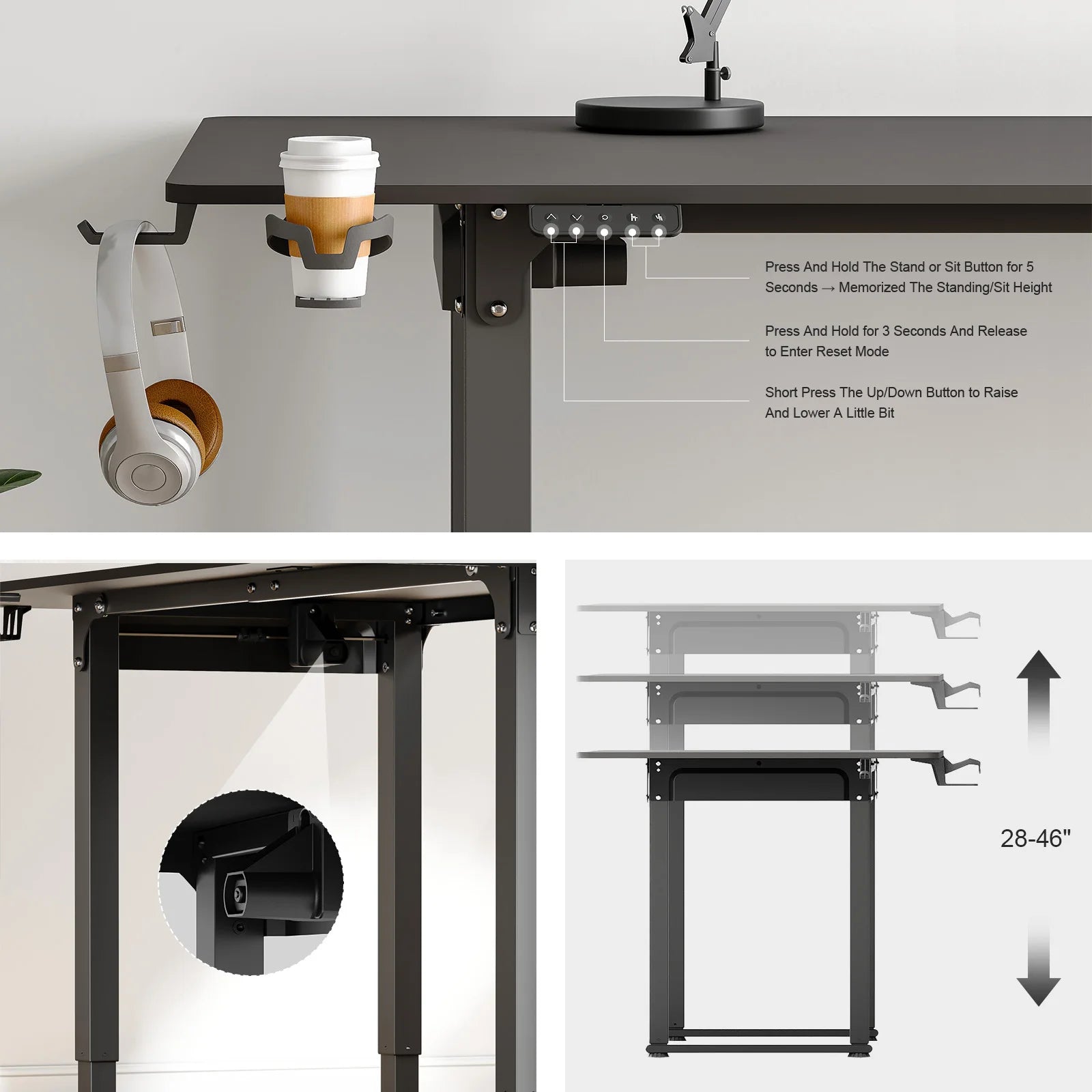 L Shaped Electric Standing Desk with Dual Motor Adjustment