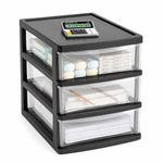 Office Desktop Storage Box, Transparent Drawer Style Cosmetics,