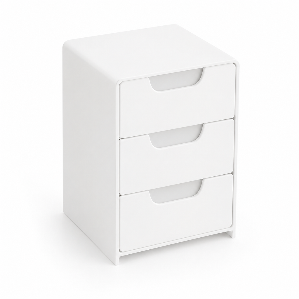 1pc 3 Tier Desktop Organizer With Drawers, Plastic