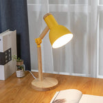 Nordic Wooden Desk Lamp Rubberwood Base Adjustable Head