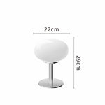 Lunaro Table Lamp Glass Egg Shade With Chrome Base