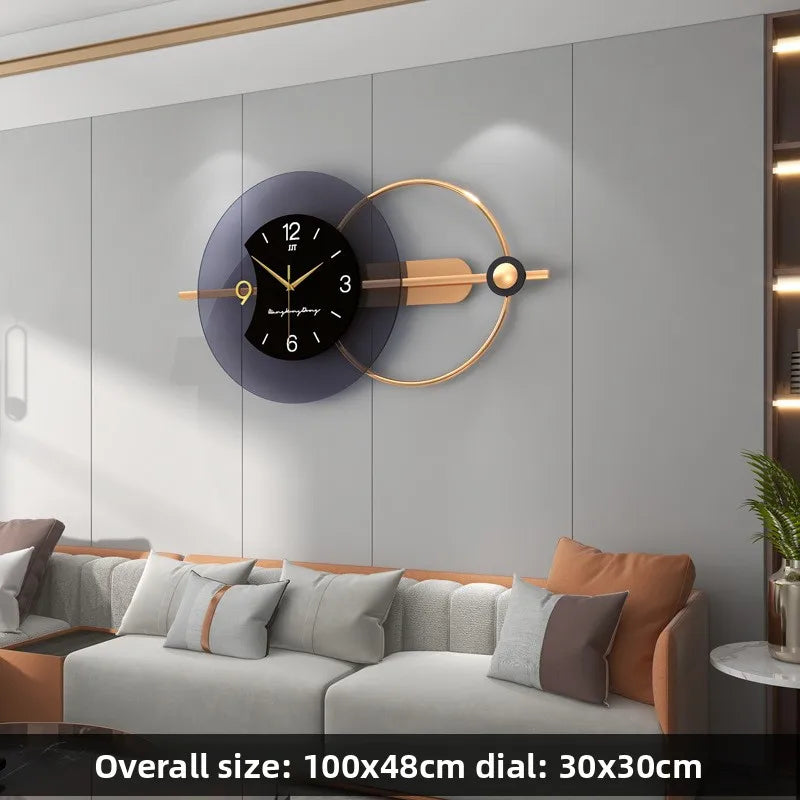 Large Modern Metal Acrylic Wall Clock - Silent & Stylish