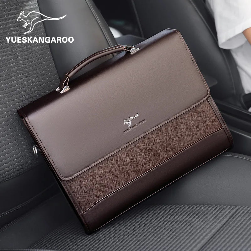 Structured Leather-Look Document Briefcase - product view 5
