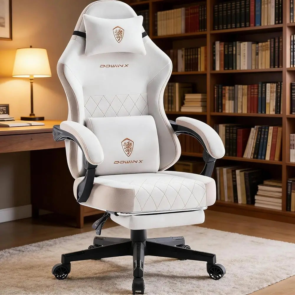 Ergonomic Gaming Chair with Lumbar Support & Footrest