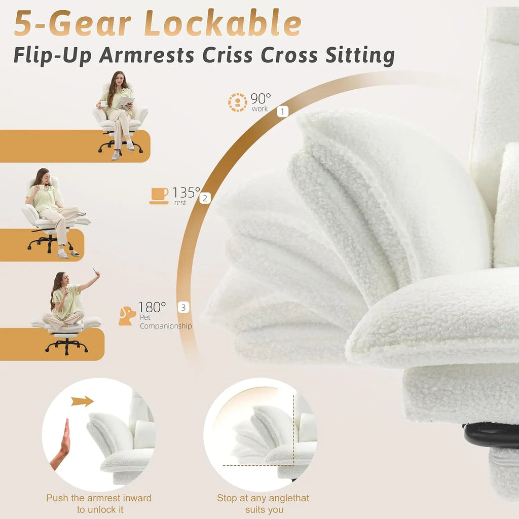 Big and Tall Executive Reclining Office Chair with Footrest