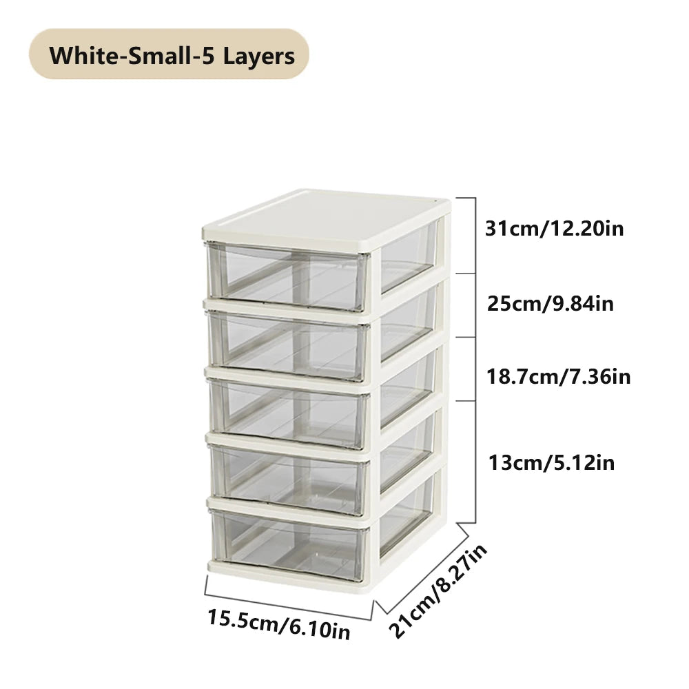 Clear Desktop Storage Box With Drawer Heightened Table