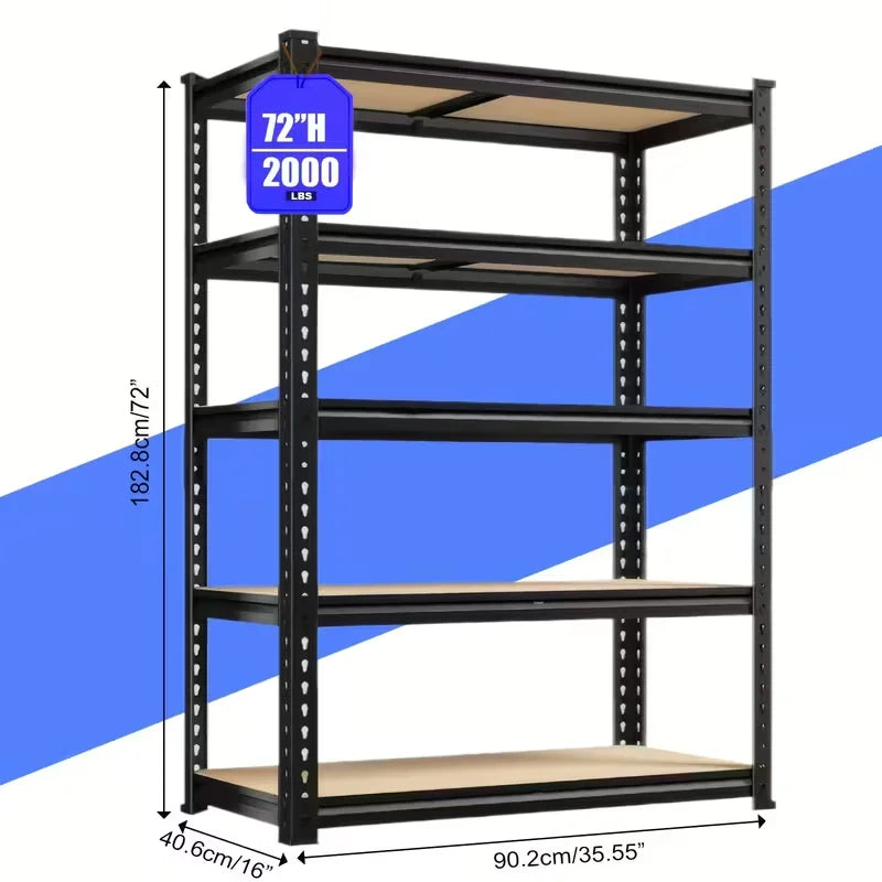 Nnovaroom 72" Adjustable Metal Double Layer Shelving Unit
