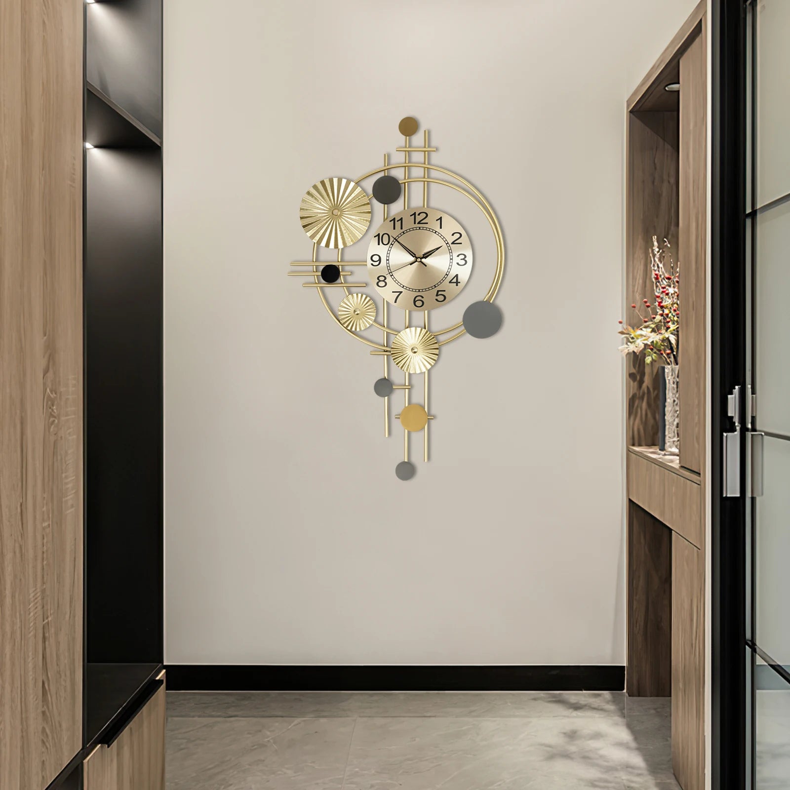 Modern Gold Silent Wall Clock for Office & Home