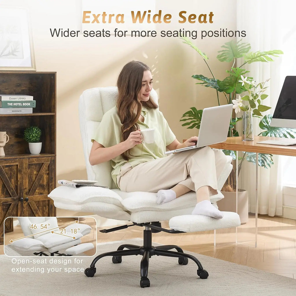 Big and Tall Executive Reclining Office Chair with Footrest