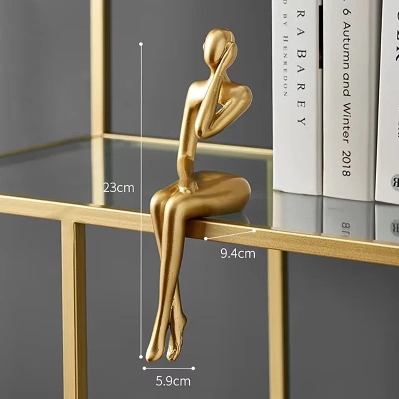 Elegant Golden Abstract Resin Body Art Ornament