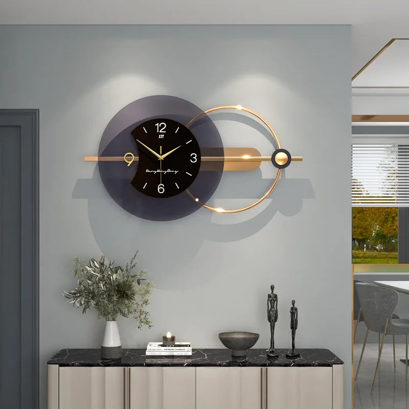 Large Modern Metal Acrylic Wall Clock - Silent & Stylish
