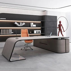 Luxury White Senior Lacquer Desk for Executives