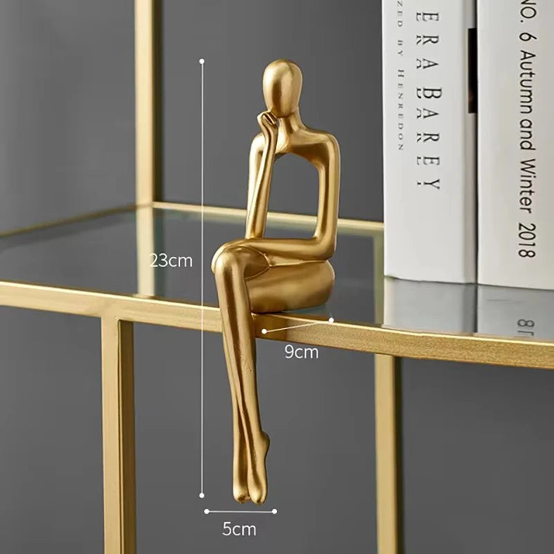 Elegant Golden Abstract Resin Body Art Ornament