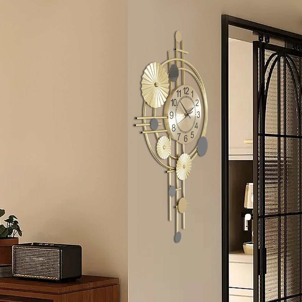 Modern Gold Silent Wall Clock for Office & Home