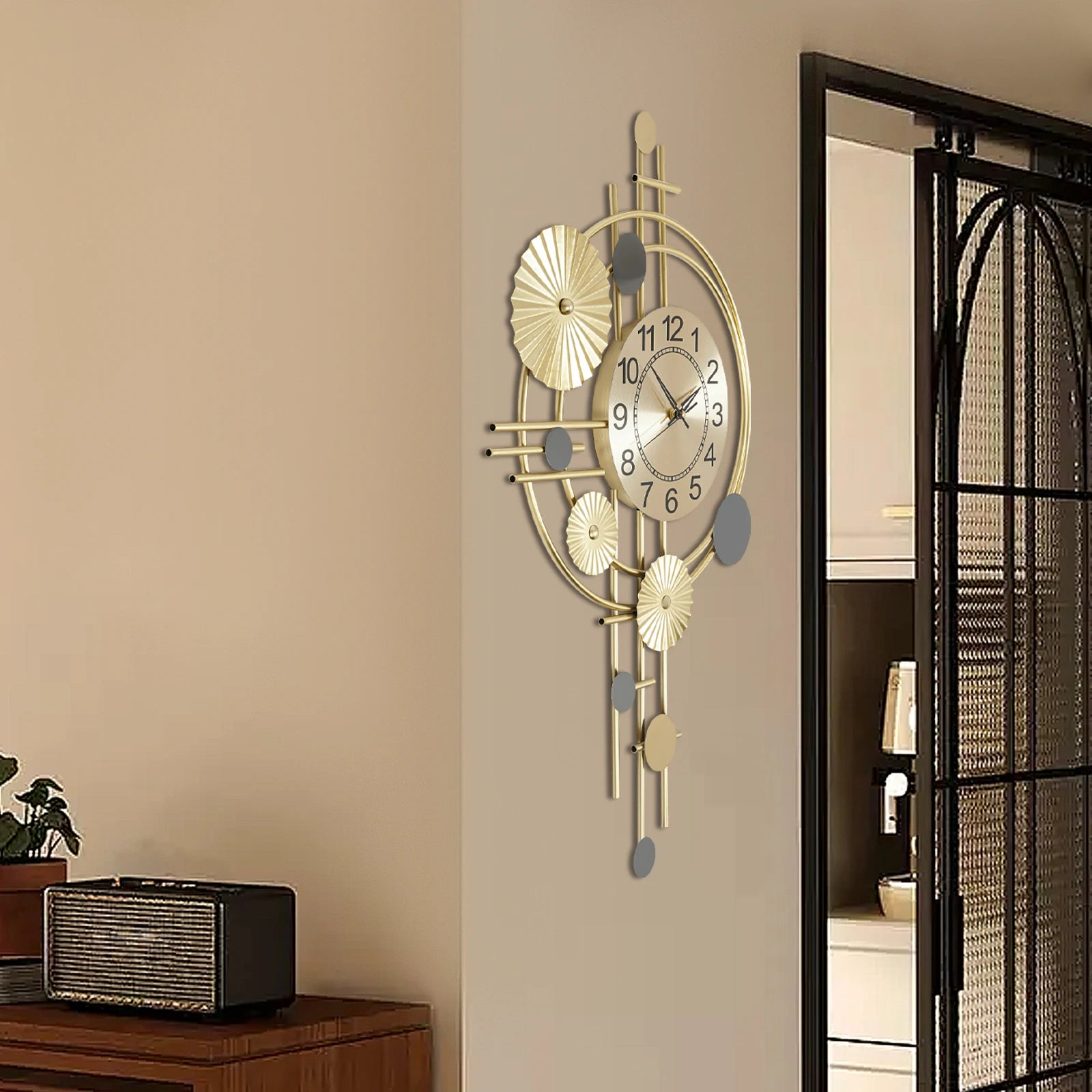 Modern Gold Silent Wall Clock for Office & Home