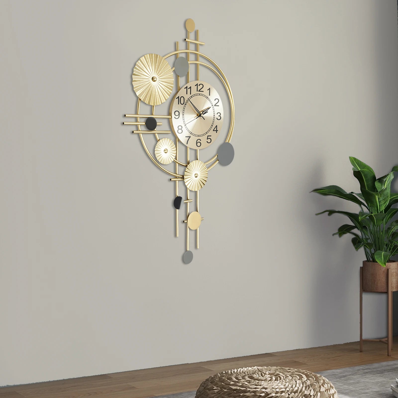Modern Gold Silent Wall Clock for Office & Home