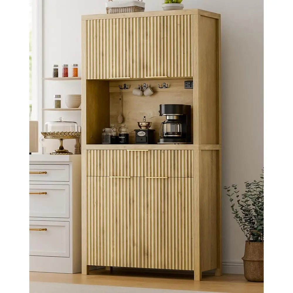 71" Adjustable Pantry Cabinet with Charging Station