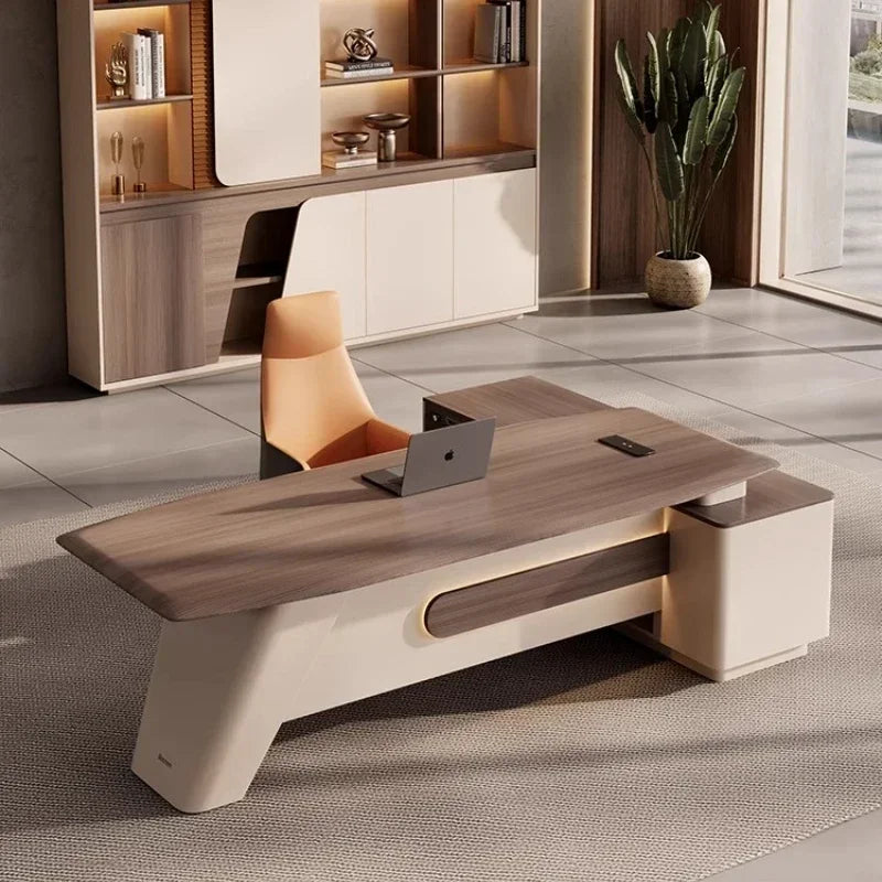 Luxury Executive L-Shaped Office Desk and Chair Set
