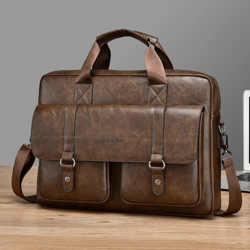 Executive Leather-Look Commuter Briefcase - product view 3
