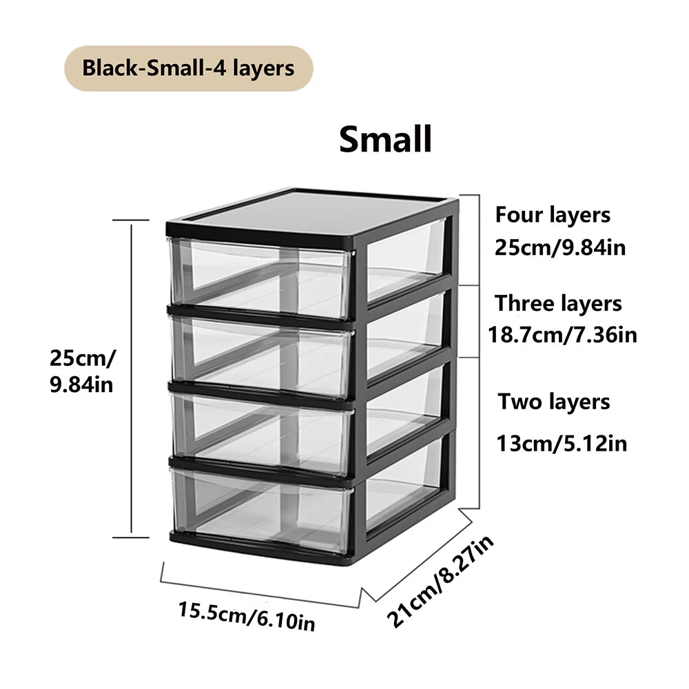 Clear Desktop Storage Box With Drawer Heightened Table