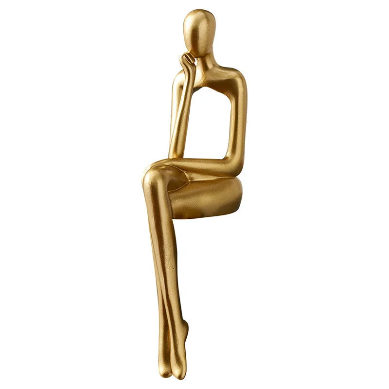 Elegant Golden Abstract Resin Body Art Ornament