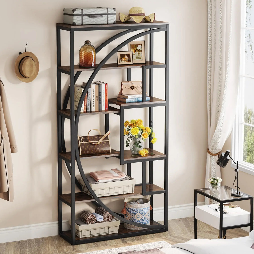 Industrial 5-Tier Etagere Bookcase