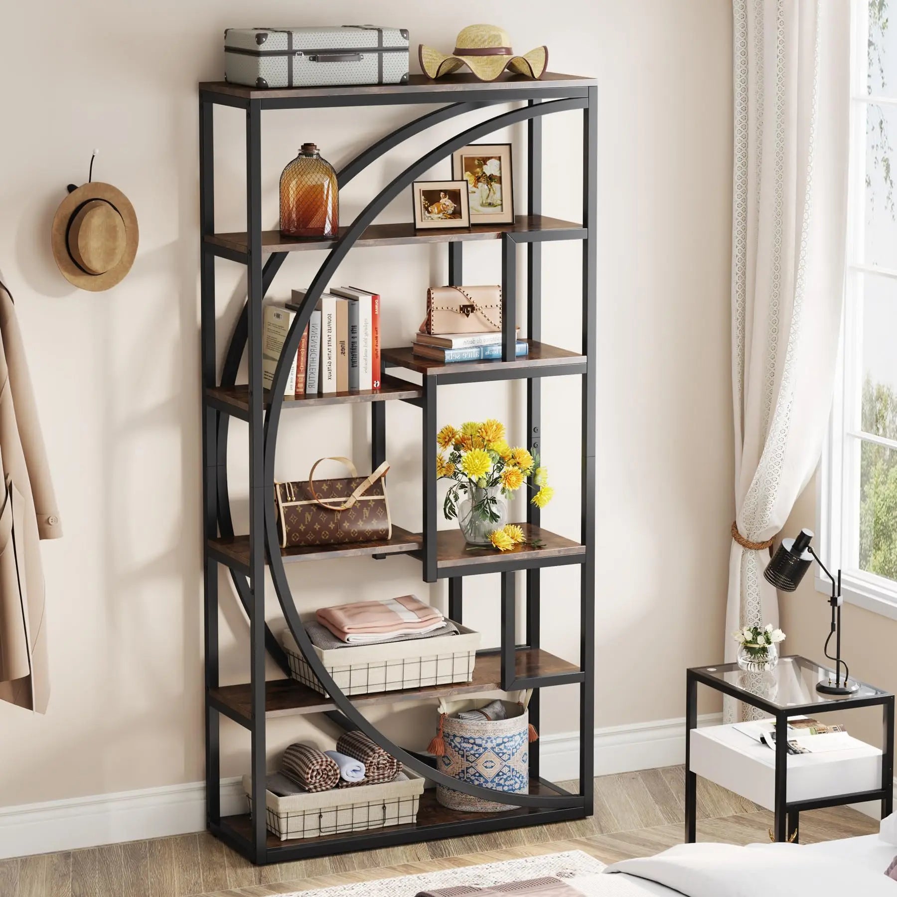 Industrial 5-Tier Etagere Bookcase