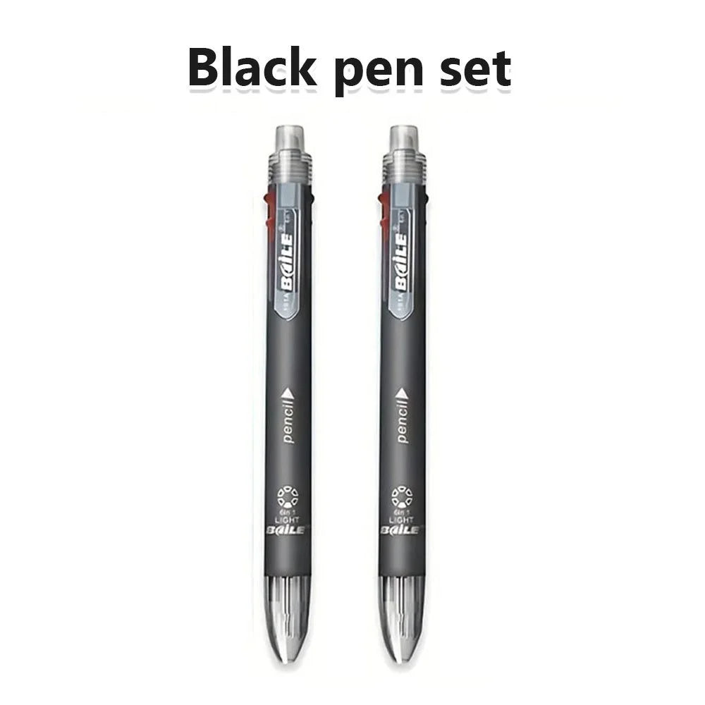 2pcs/set 6 In 1 Ballpoint Pens 5 Colors