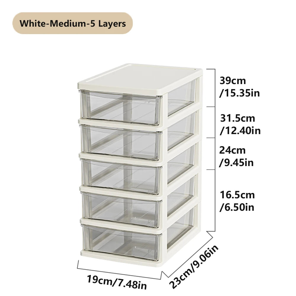 Clear Desktop Storage Box With Drawer Heightened Table