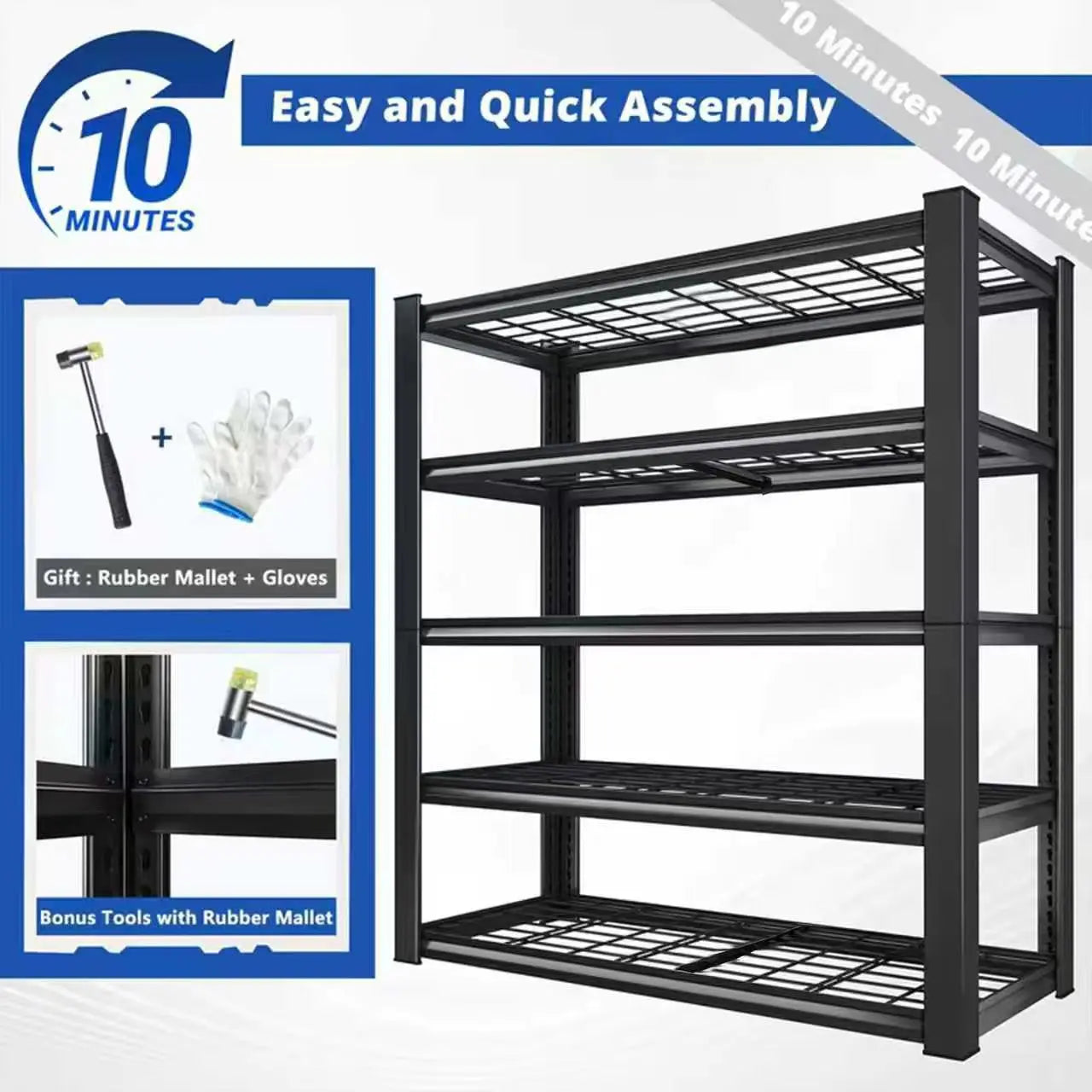 Nnovaroom 72" Adjustable Metal Double Layer Shelving Unit