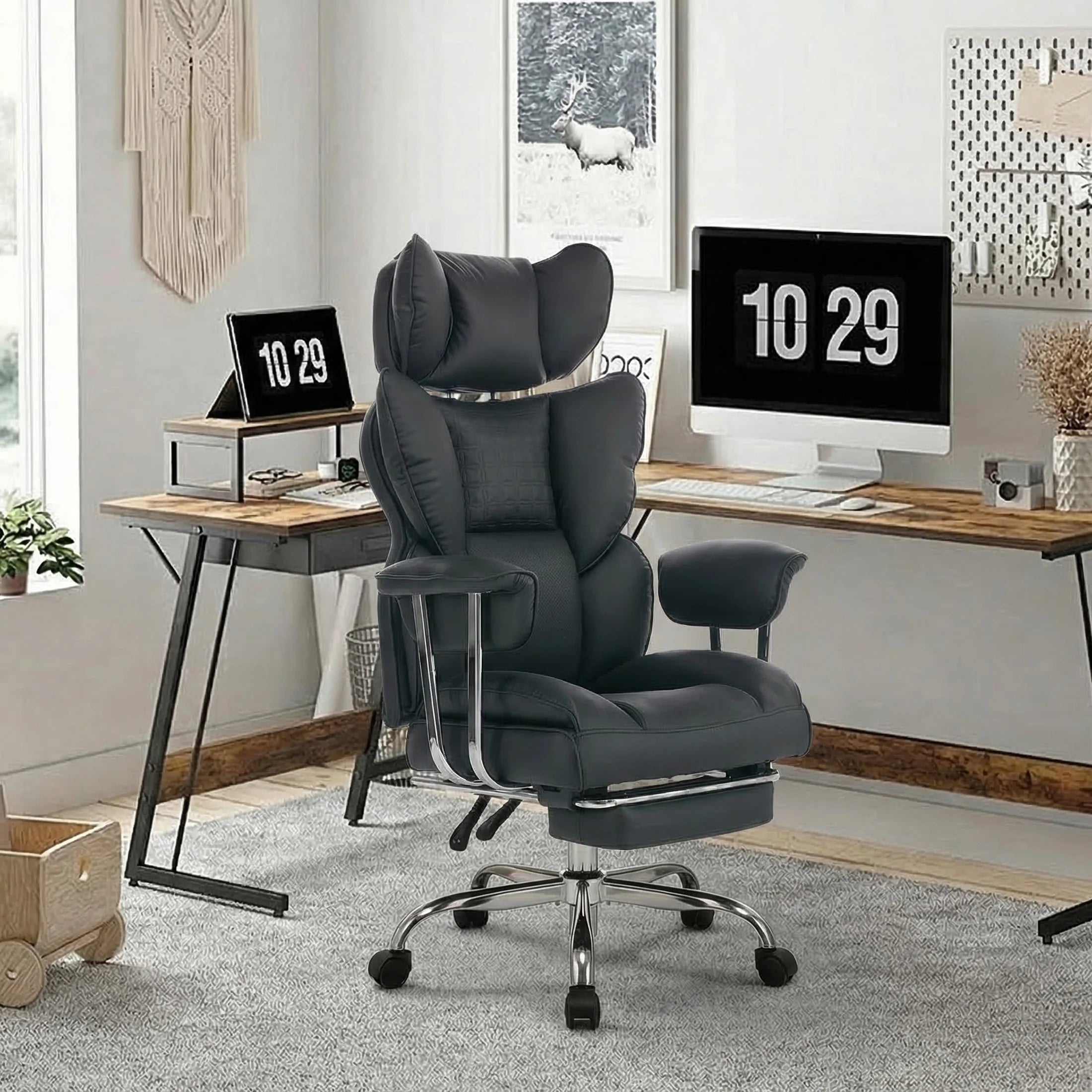 JHK Ergonomic Reclining Office Chair with Footrest