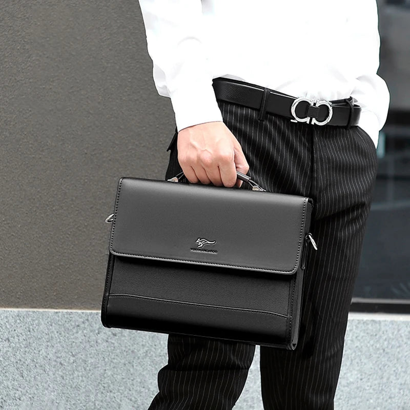 Structured Leather-Look Document Briefcase - product view 4