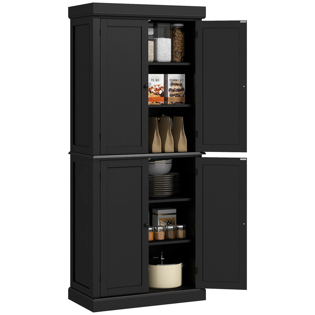 HOMCOM 72.5" Tall Kitchen Pantry Cabinet - Black