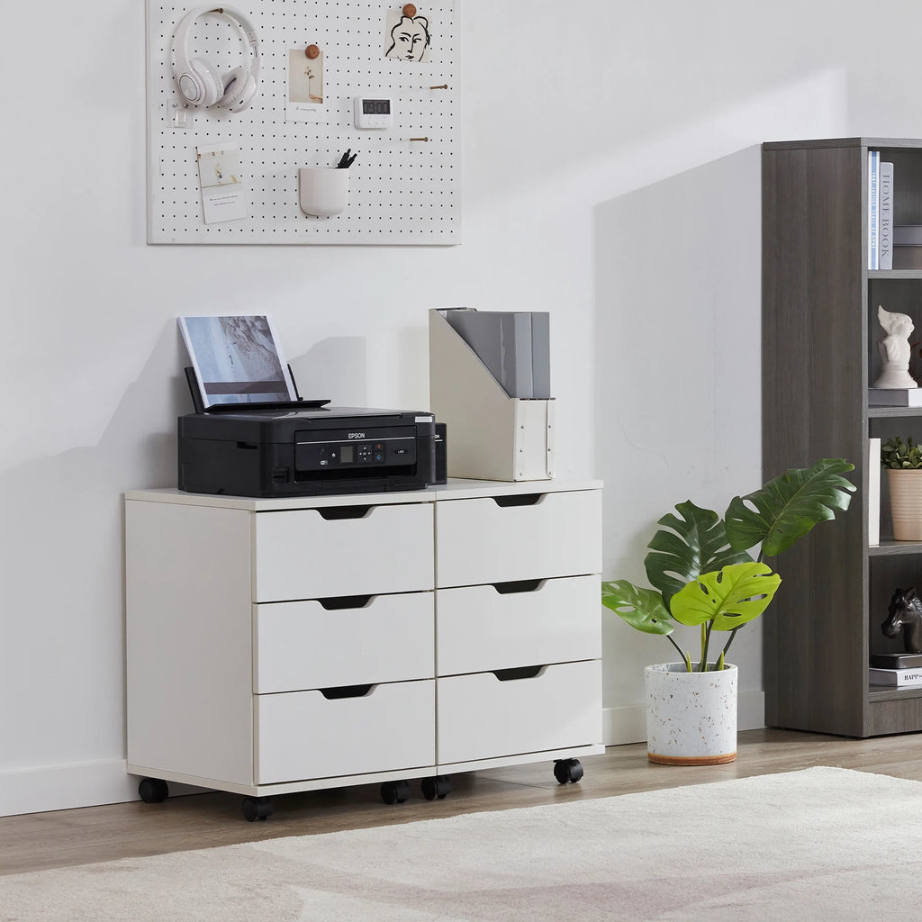 Farini 3-Drawer Under Desk File Cabinet with Lockable Casters