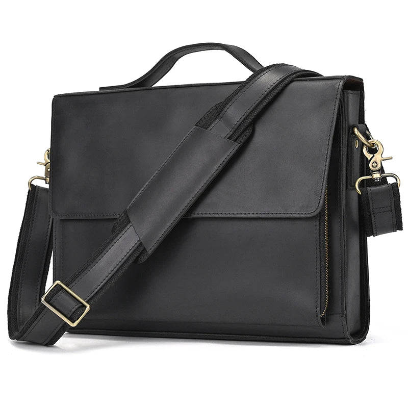 Luufan Crazy Horse Leather 14-Inch Laptop Briefcase - product view 2
