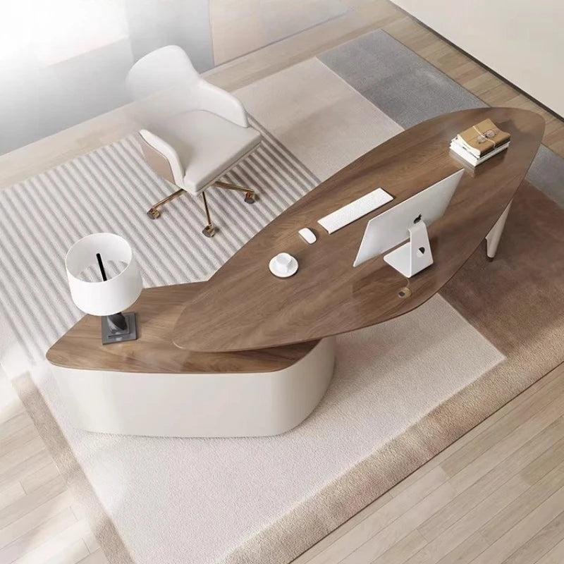 Adjustable L-Shaped Executive Office Desk Shelves