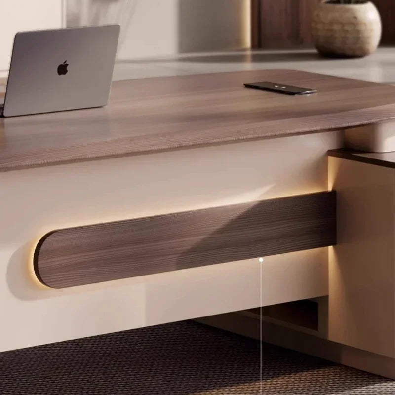 Luxury Executive L-Shaped Office Desk and Chair Set