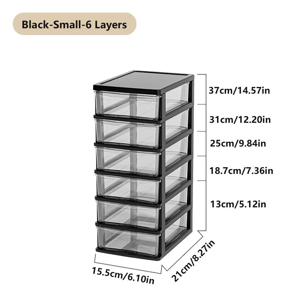 Clear Desktop Storage Box With Drawer Heightened Table