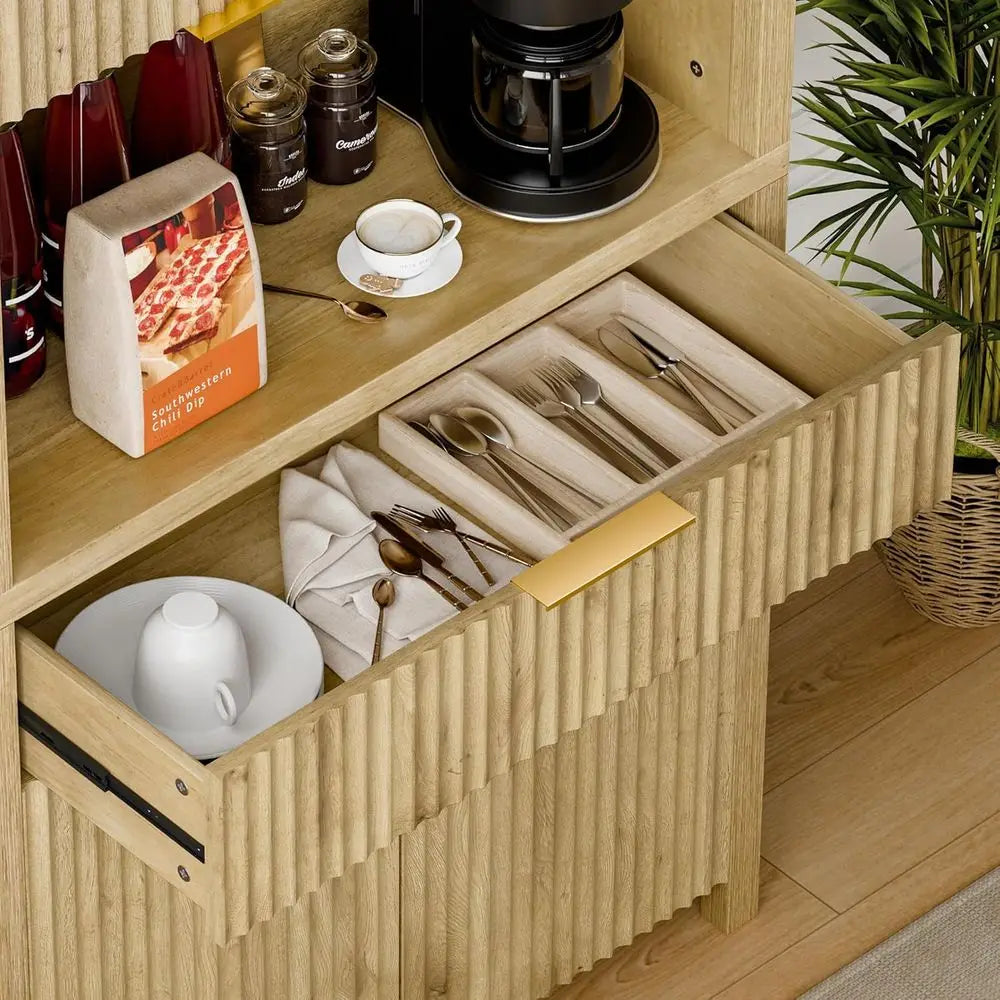 71" Adjustable Pantry Cabinet with Charging Station