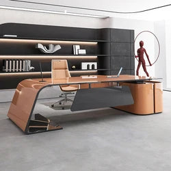 Luxury White Senior Lacquer Desk for Executives