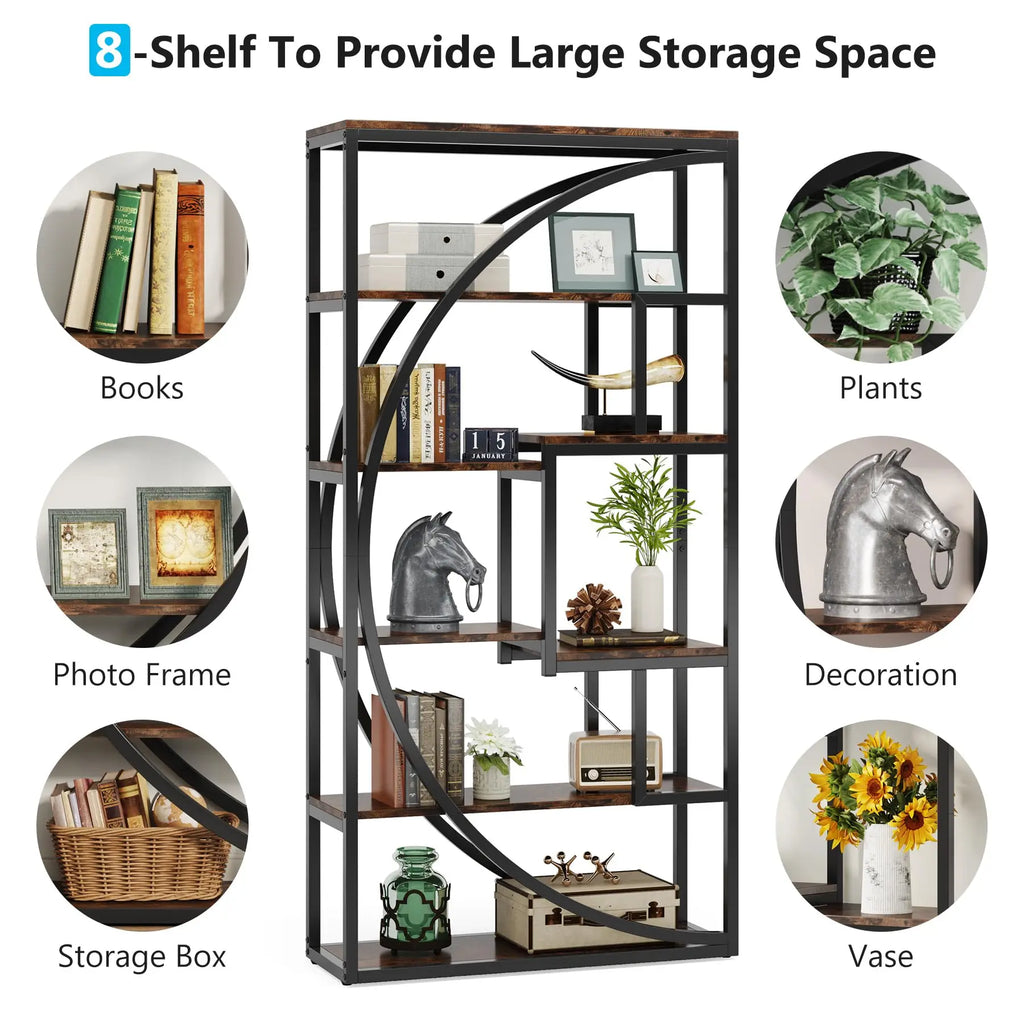 Industrial 5-Tier Etagere Bookcase