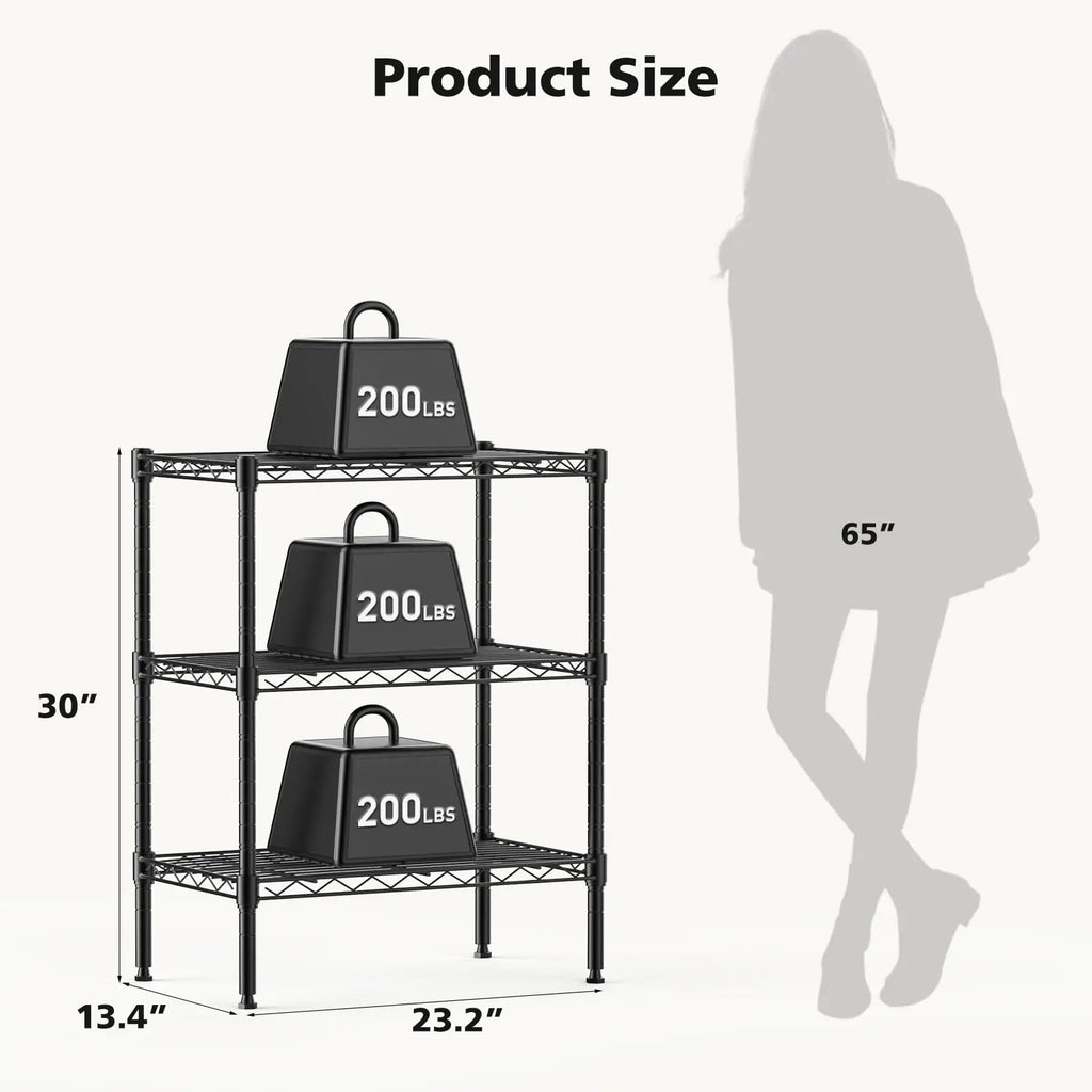 Adjustable 3-5 Tier Metal Wire Storage Shelves