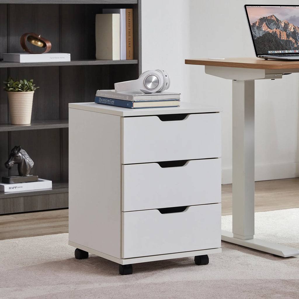 Farini 3-Drawer Under Desk File Cabinet with Lockable Casters