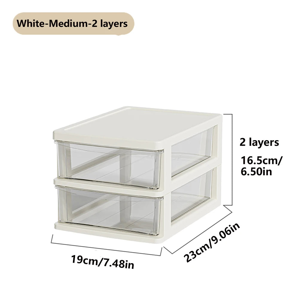 Clear Desktop Storage Box With Drawer Heightened Table
