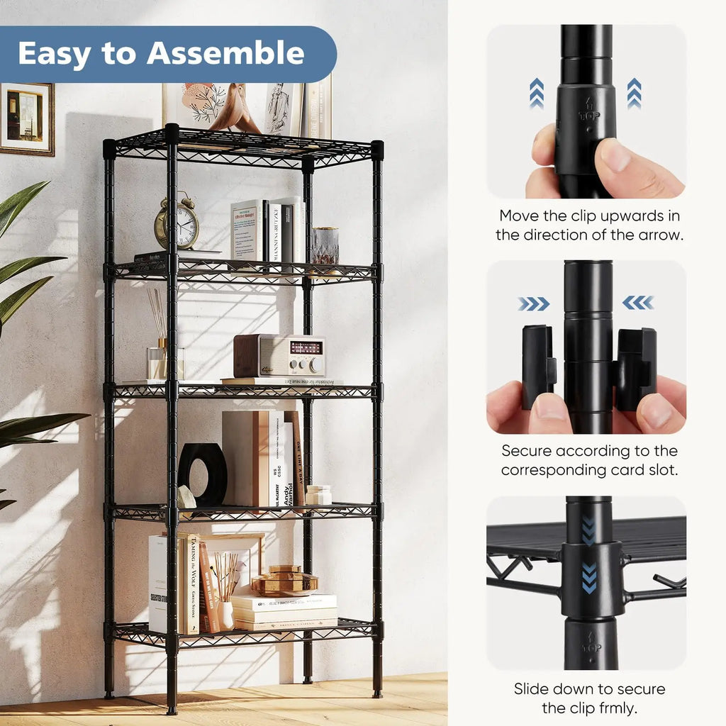 Adjustable 3-5 Tier Metal Wire Storage Shelves